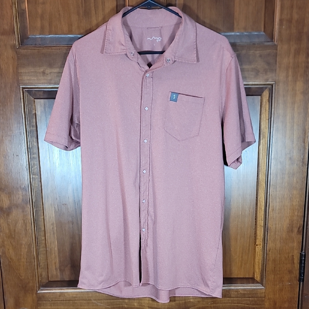 GIVE'R Men's Casual Button-Down Shirt in Rust